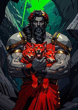 Hades with Cerberus Puppies
