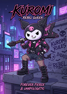 Kuromi Rebel Queen with Guitar