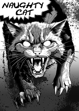 Naughty Cat Manga Art