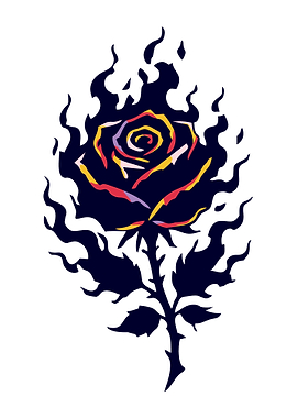 Flaming Rose with Colorful Petals