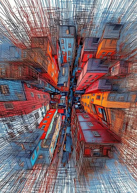 Abstract Cityscape with Buildings