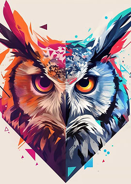 Abstract Owl Portrait