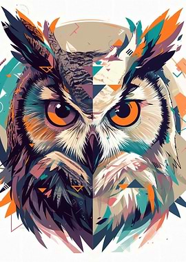Geometric Owl Portrait