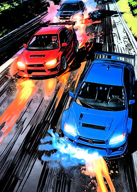 Racing Cars on a Track