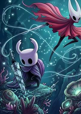 Hollow Knight Characters in Mystical Setting