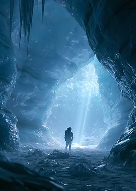 Astronaut in an Ice Cave