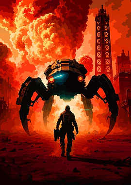 ARC Raiders Soldier faces giant spider robot