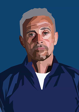Luis Enrique Geometric Football Portrait