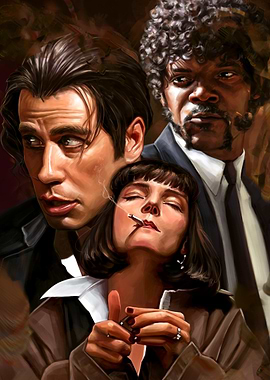 Pulp Fiction Characters Painting
