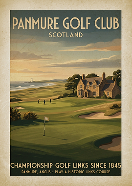 Panmure Golf Club Vintage Poster