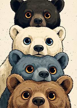 Stack of Cute Bears
