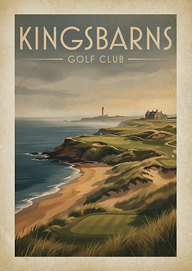 Kingsbarns Golf Club Vintage Poster