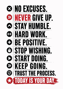 Motivational Fitness Quotes Poster