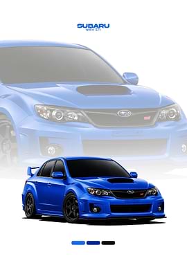 Blue Subaru WRX STI