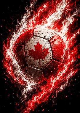 Canadian Soccer Ball on Fire