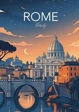 Rome Italy Vintage Poster