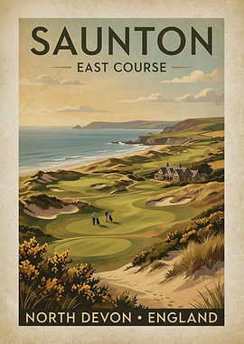 Saunton East Course Golf Poster