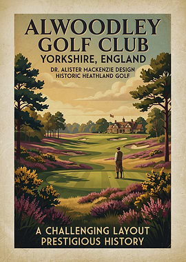 Alwoodley Golf Club Vintage Poster