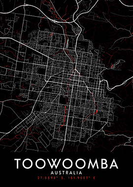 Toowoomba Dark Map