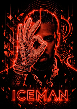 Drake Iceman Neon Portrait