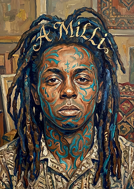 Portrait of a man with face paint