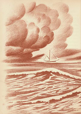 Sailboat on a stormy sea
