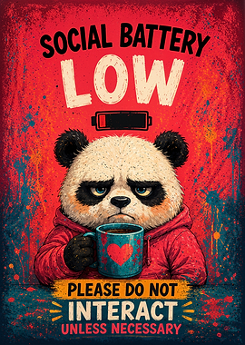 Social Battery Low – Introvert Panda Mood