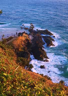 Coastal path at sunrise