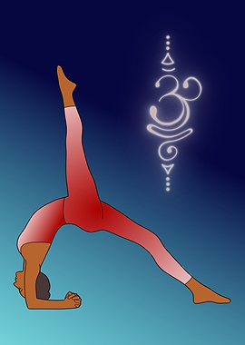 Yoga Pose with Breathe Symbol
