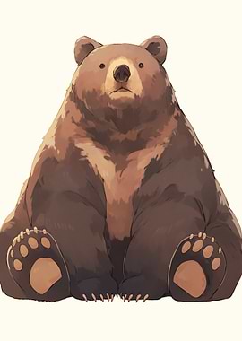 Cute Sitting Bear Illustration