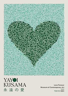 Yayoi Kusama Heart Poster
