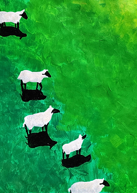 Sheep in a Green Field