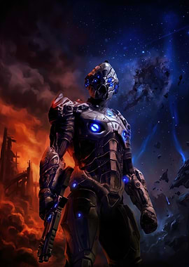 Sci-fi Warrior in Space