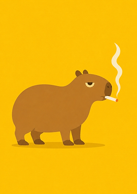 Capybara Smoking Cigarette