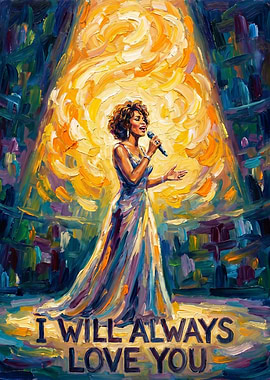 Whitney Houston 'I Will Always Love You' Painting
