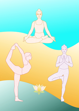 Yoga Poses with Lotus Flower