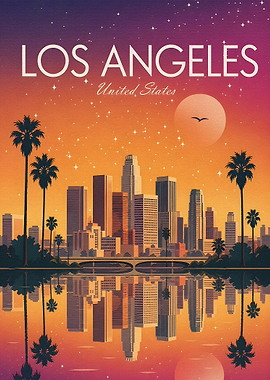 Los Angeles Skyline Reflection