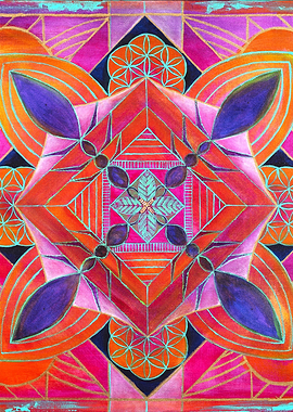 Vibrant Geometric Mandala Painting
