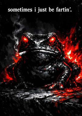 Smoking Frog with Fiery Eyes