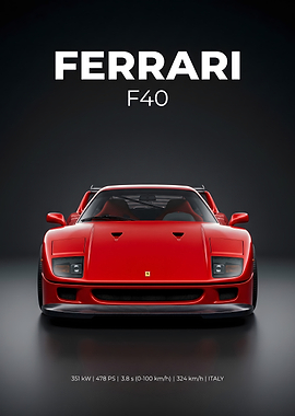Ferrari F40 Poster
