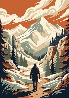 Hiker on a mountain path