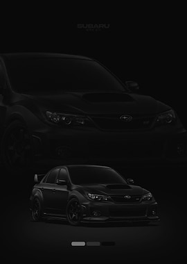Black Subaru WRX STI poster