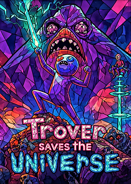 Trover Saves the Universe Stained Glass Poster