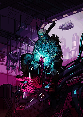 Cyberpunk Mechanic Welding