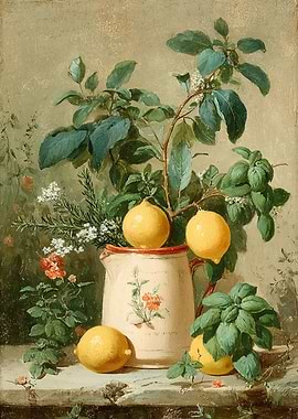 Still Life with Lemons and Herbs