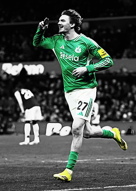 Soccer player celebrating a goal