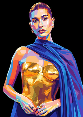 Hailey Bieber Pop Art Portrait