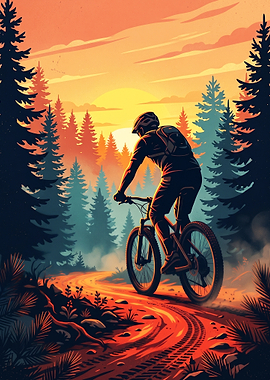 Mountain Biker at Sunset