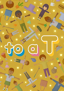 Cute cartoon characters and text
