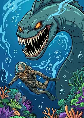 Scuba Diver Encounters Sea Monster